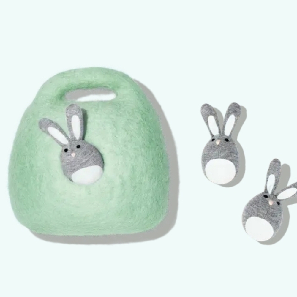 Lovevery Bunnies in a Felt Burrow (The Babbler Play Kit 13, 14, 15 months)